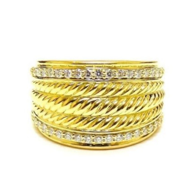 David Yurman 18K Cable Signature Diamond Ring 0.86 - Picture 1 of 6